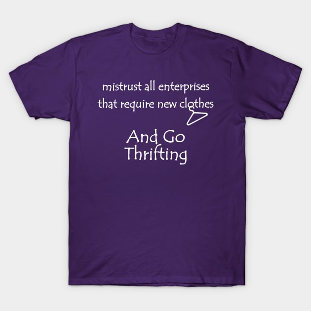 Lispe Mistrust And Go Thrifting T-Shirt by Lispe